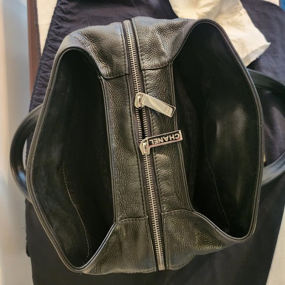 Chanel Square Stitch Black Satchel Quilted Caviar Small - Picture 2 of 12